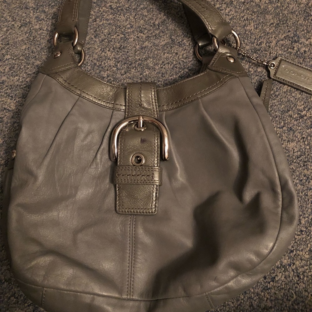 Leather coach hobo bag